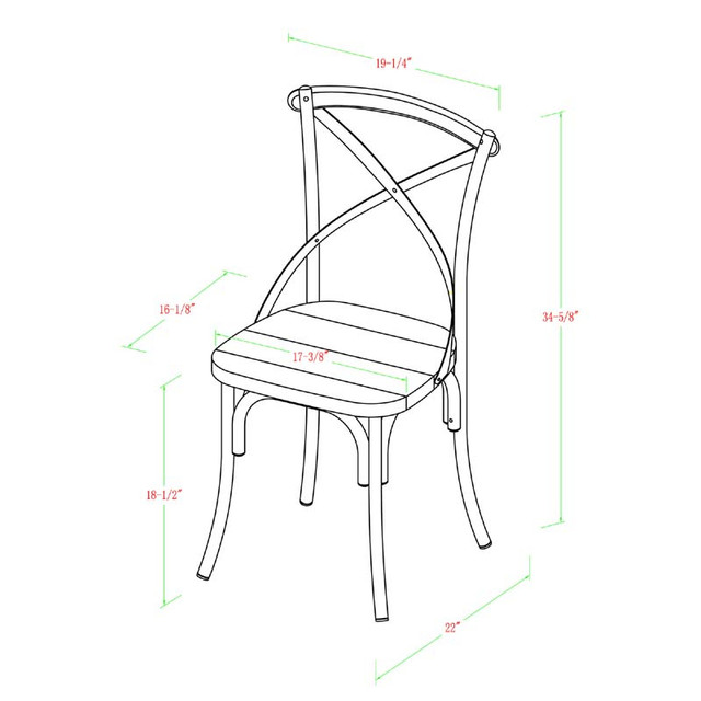 Walker Edison Set of Four Urban Reclamation Deluxe Dining Chairs in Chairs & Recliners in Mississauga / Peel Region - Image 4