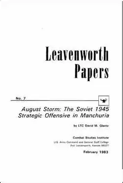 Leavenworth Papers - SB - $50 for set 1 Leavenworth Papers No. 3: "Not War But Like War", The Americ...