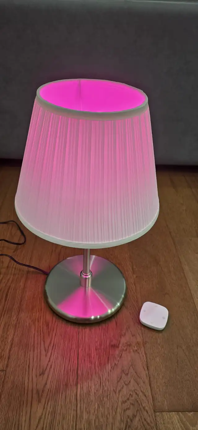 IKEA Table Lamp Nickel Plated Changing Color + Remote Control in Indoor Lighting & Fans in Markham / York Region - Image 4