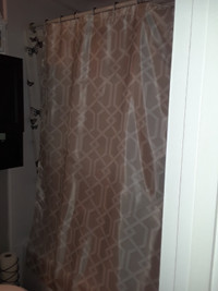 Shower Curtain, light grey and white