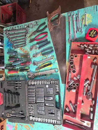 Used hand tools & 28" Stanley tool box available as well, View more