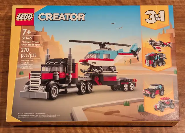 LEGO Creator 3in1 - 31146 - Flatbed Truck with Helicopter - NEW
