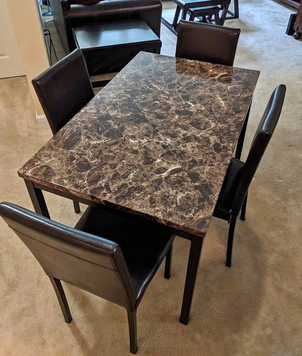 4 Piece Marble Dining table is on Sale/ in Dining Tables & Sets in Stratford - Image 4