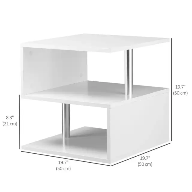 Wooden S Shape End Table 3 Tier Storage Shelves Organizer Living in Other Tables in Markham / York Region - Image 3