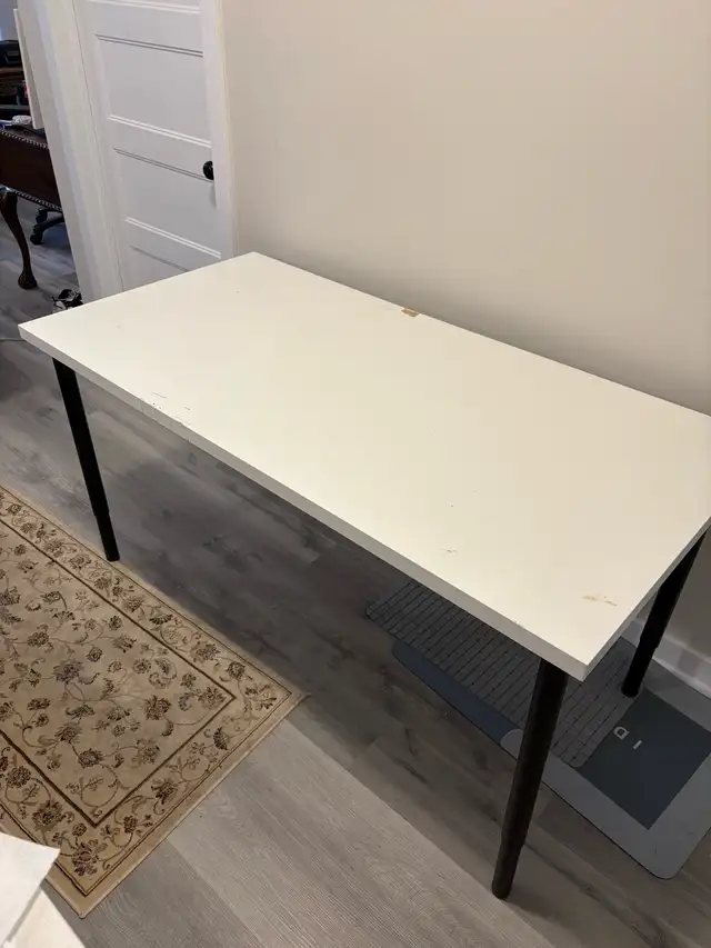 IKEA White Desk Table with Adjustable ADILS Legs – 59” in Desks in Ottawa - Image 2