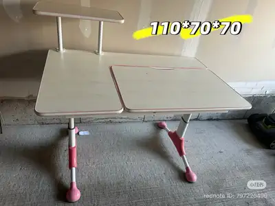 Adjustable Kids Study Desk with Bookshelf  110 × 70 × 70 cm, View more
