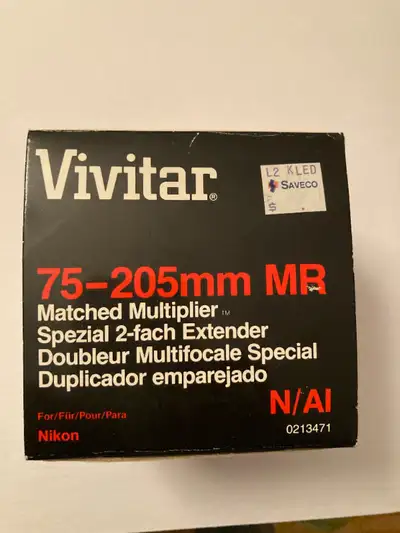 Vivitar MC 75-205 mm 2x Matched Multiplier Lens For Nikon Japan, View more
