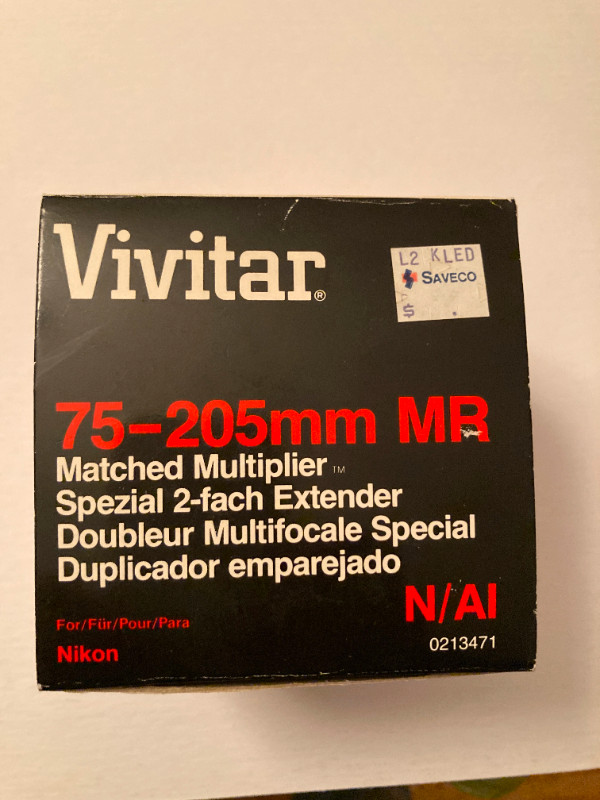 Vivitar MC 75-205 mm 2x Matched Multiplier Lens For Nikon Japan in Cameras & Camcorders in Edmonton