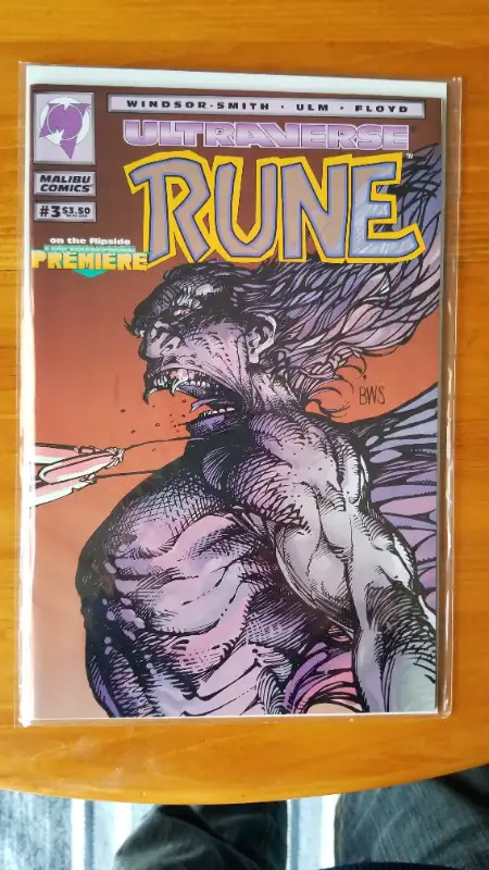 Ultraverse Premier Double Sided rare Malibu Comics -Rune