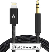 (Apple MFI Certified) iPhone Aux Lightning Cord to Male 3.5mm