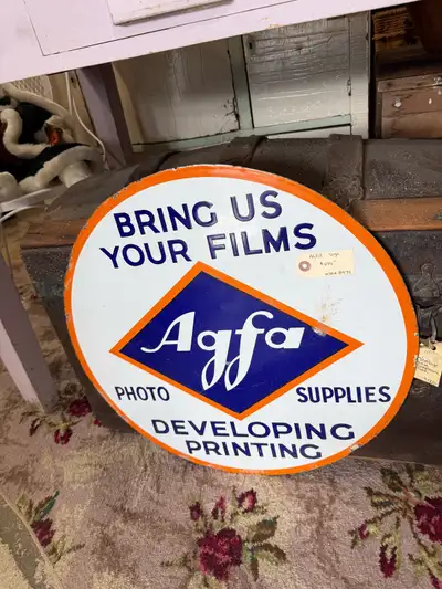 Double sided porcelain AGFA film sign , View more