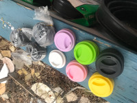 Silicone to-go cup lids, approx 30 pieces