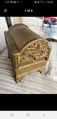 Antique roll top jewellery box 