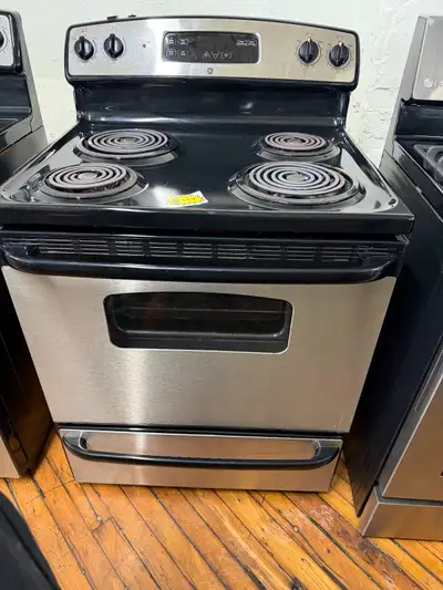  GE stainless steel coil top stove, View more