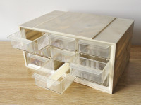 Vintage 9-Drawer Portable Mini Cabinet Cubby Storage Box