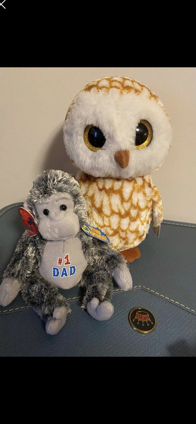 Beanie babies- Pops gorilla & Swoop owl in Toys & Games in Dartmouth