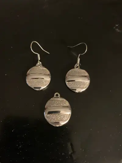 Silver plated glitter round (flat) ball earrings- Christmas , View more