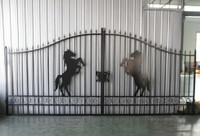"Artwork Horse" 14FT Drive Way Iron Gate for Sale