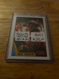 Mike Vernon RC 1987-88 OPC #215 Calgary Flames Showcase 320