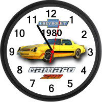 1980 Chevrolet Camaro Z28 (Bright Yellow) Custom Wall Clock
