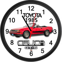1985 Toyota Celica GTS Convertible (Red) Custom Wall Clock - New