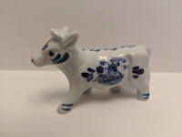 Delft Blue Holland Cow with Windmill, Vintage Salt Shaker