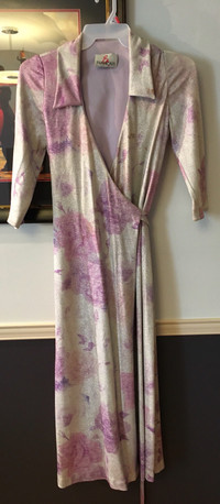 En Francais Huey Waltzer Dress shimmer lilac wrap shirt dress