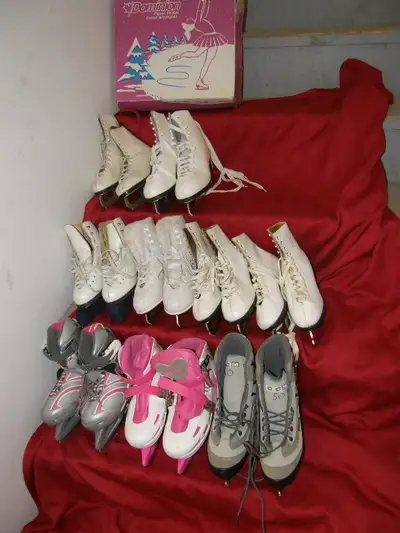 Liquidation Ensemble de 9 Paire de Patin a Glace Fille / Femme Grandeur Varié - 60$ pour tout le Lot