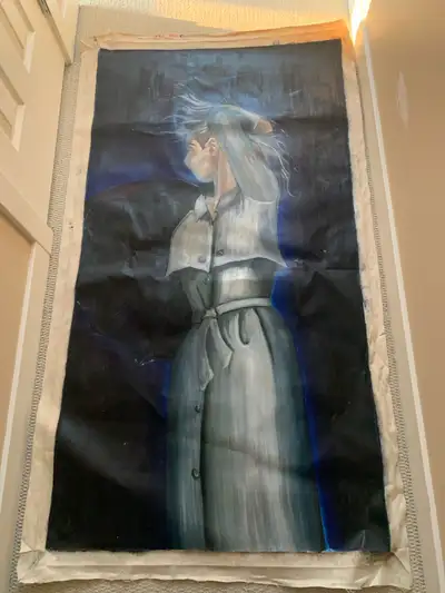 Oil Painting on canvas I painted this in the 80s Current not on a frame Quite large image 59x32” Dar...