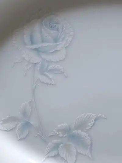 Noritake Virtue, 14 inch Oval Serving Platter, White/Blue Roses,, View more