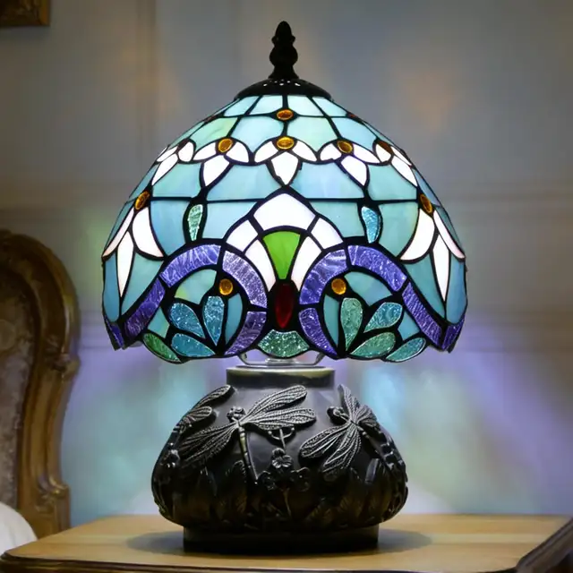 Small Tiffany Mushroom Table Lamp Baroque Style Shade W8H11 Inch in Indoor Lighting & Fans in City of Toronto - Image 6