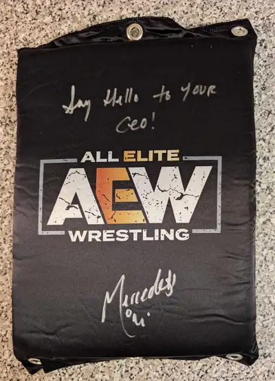 Mercedes Mone Sasha Banks Signed Autographed Turnbuckle Pad JSA JSA Witnessed Hologram Authenticatio...