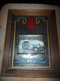 Vintage Man Cave Decor Rolls-Royce Cars 9" by 12" Mirror Ad , fr