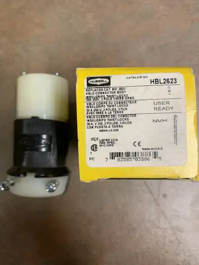 Hubbell HBL2623 30A, 250V Twistlock Connector, View more