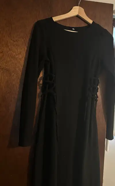 Black Lace-Up Side Dress, View more