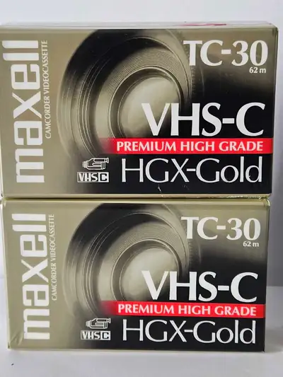 2X Maxell TC-30 VHS-C HGX-Gold Camcorder Video Cassettes Tapes , View more