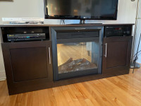 Meuble TV avec foyer électrique - chauffage 