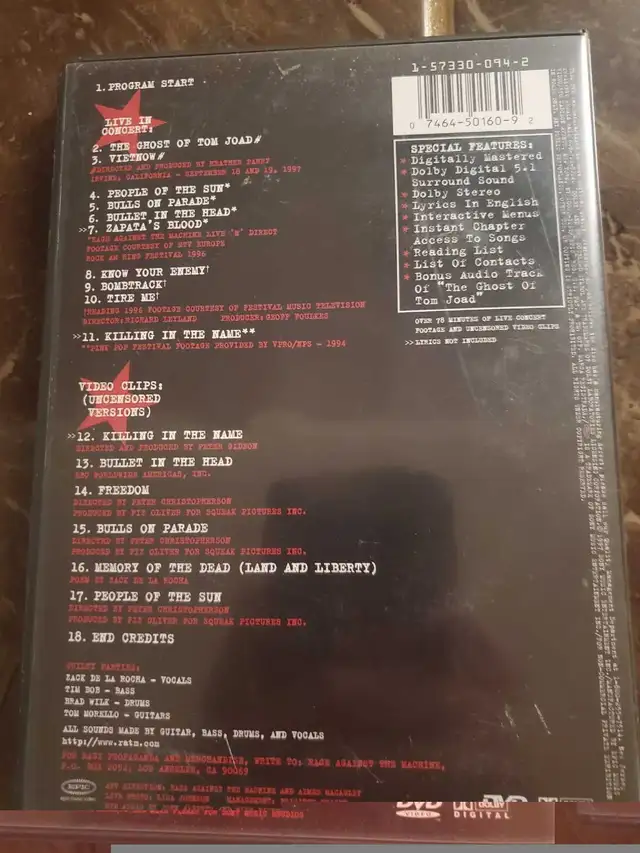 RAGE AGAINST THE MACHINE DVD SET in CDs, DVDs & Blu-ray in Brantford - Image 3