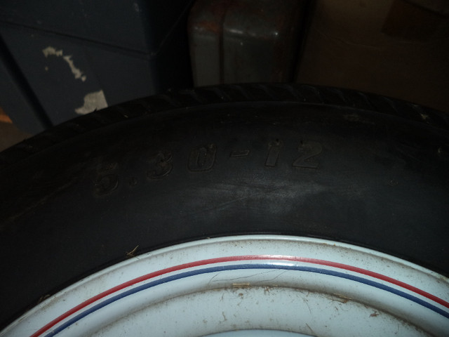NEW TRAILER TIRE AND RIM 5.30 X 12 in Cargo & Utility Trailers in Stratford - Image 2