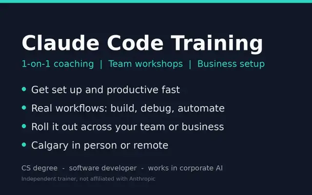 Claude Code Training - 1-on-1 Coaching and Team Workshops