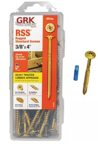 RSS rugged 3/8 x 4" structural screws