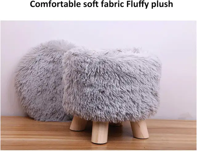 Round Foot Stool with Wooden Legs – Pink, Black & White in Other in City of Toronto - Image 9
