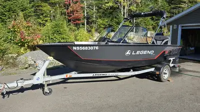 Selling my like New Legend boat less than 50 hours has 60 hp 4 stroke Mercury motor with Trailer ins...
