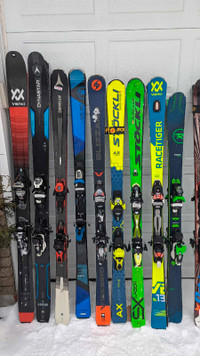 High end skis with bindings 