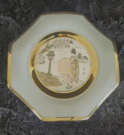 Art of Chokin Cherry Blossom Kimono Chokin Plate, View more