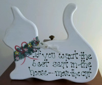 Cat Wood Plaque Sign Hand Made
