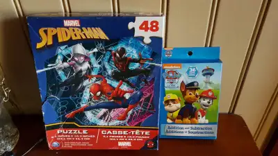 Spiderman Marvel Puzzle and PAWS Addition Subtraction