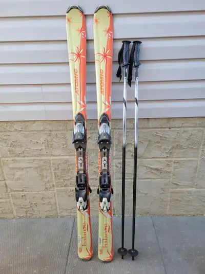 Atomic 148cm Skis with bindings, View more