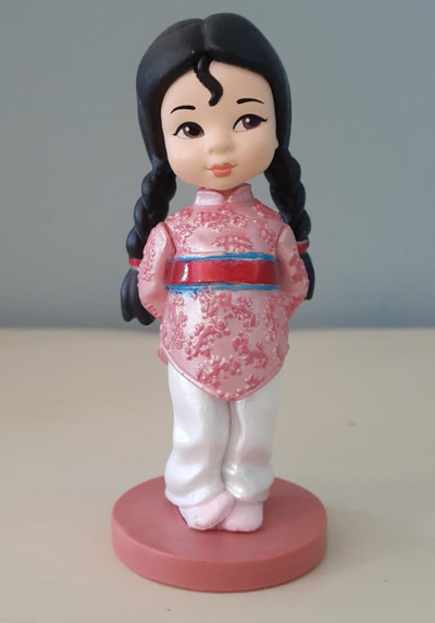 Disney Princess Young Mulan Girl Figurine Cake Topper Animators Collection - approx 3 1/4" high, bas...