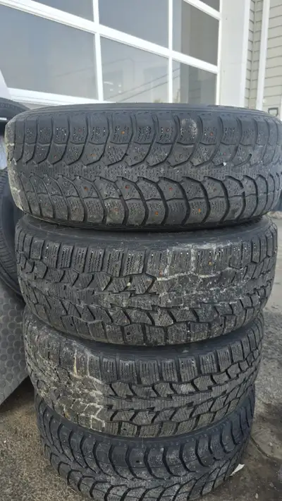 WINTER STUDDED TIRES ON RIMS 225 60 17 OFF 2015 ESCAPE 5*108MM BOLT PATTERN 120$ FOR ALL FOUR PICK U...